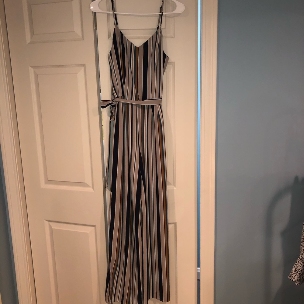 Striped Jumpsuit with Bow